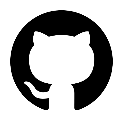 GitHub icon with a white, waving cartoon cat inside a black circle